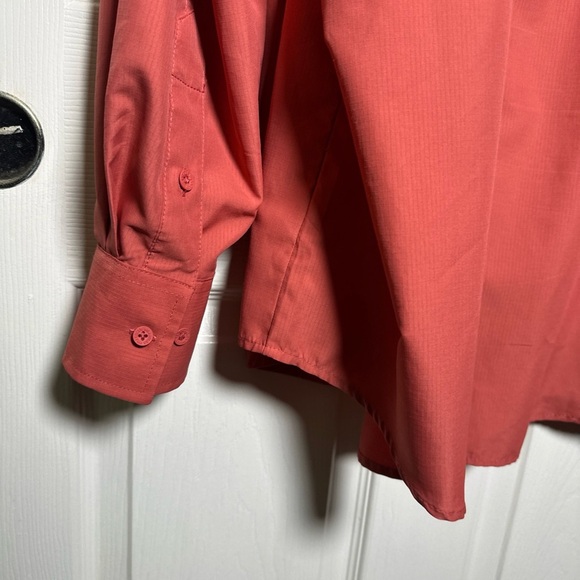 Men's Wrangler Performance X-Large Button Western Long Sleeve Shirt In Salmon - Picture 10 of 16